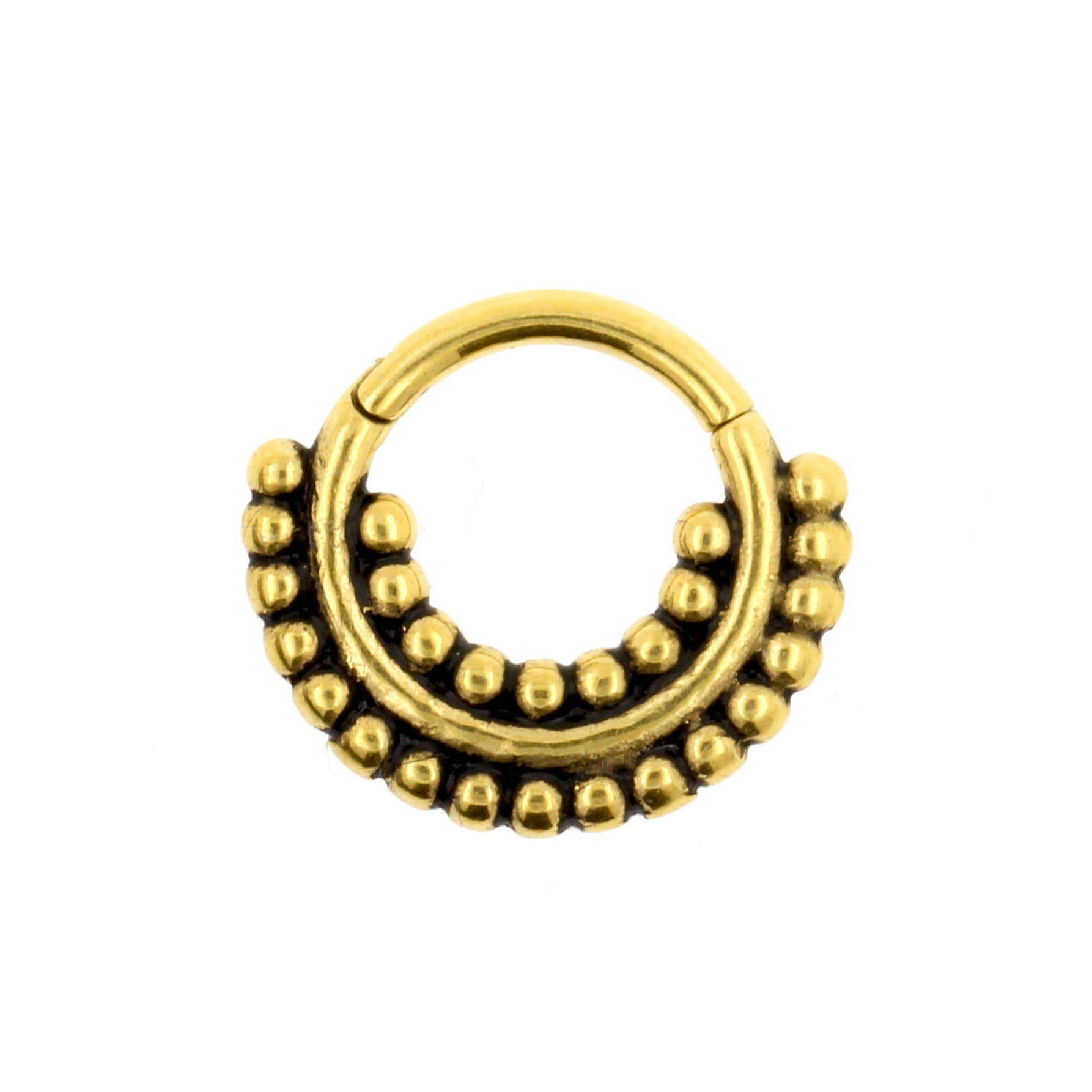 Chirurgisch Stalen Click Ring - Vintage Dots Goud