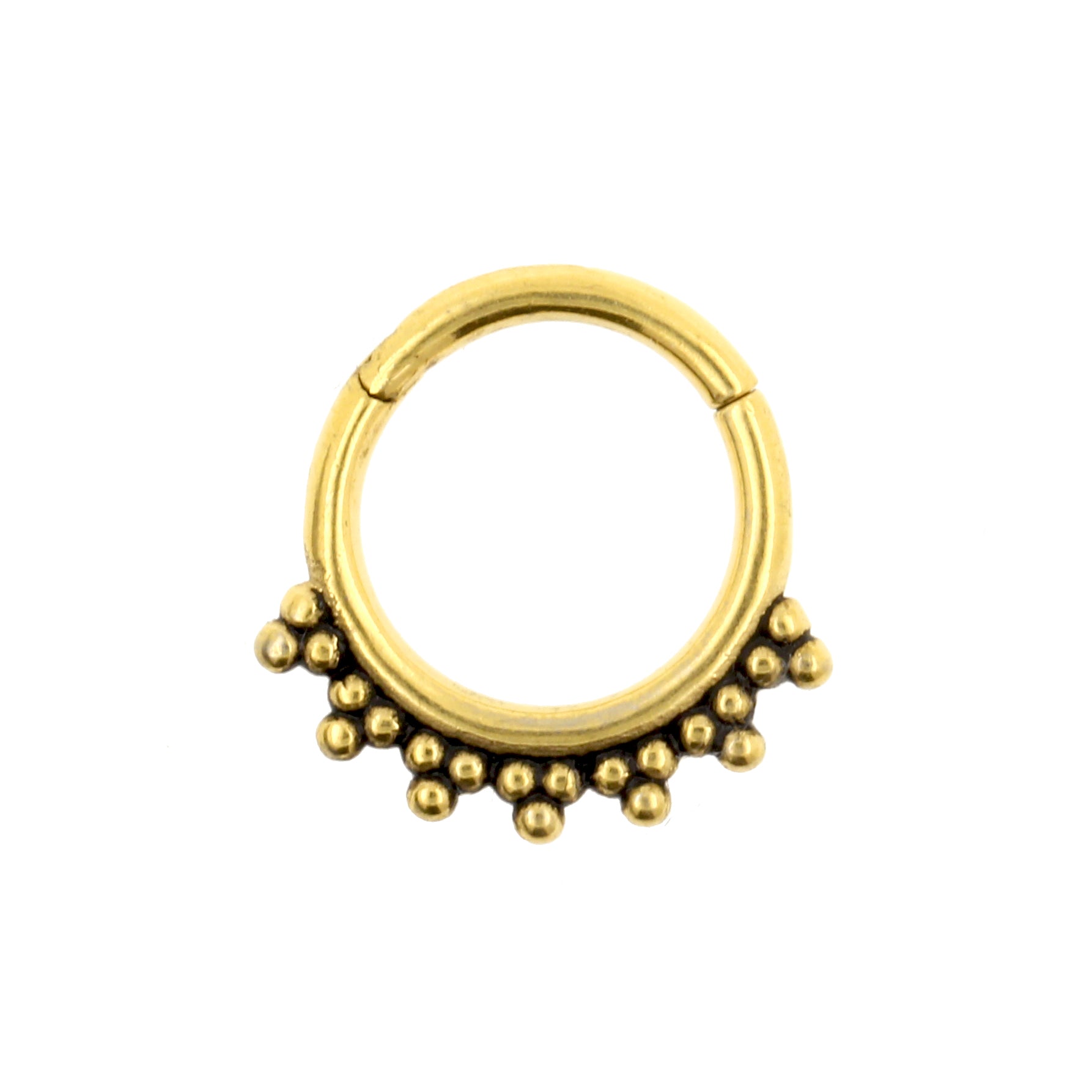 Chirurgisch Stalen Click Ring - Vintage Dots Goud