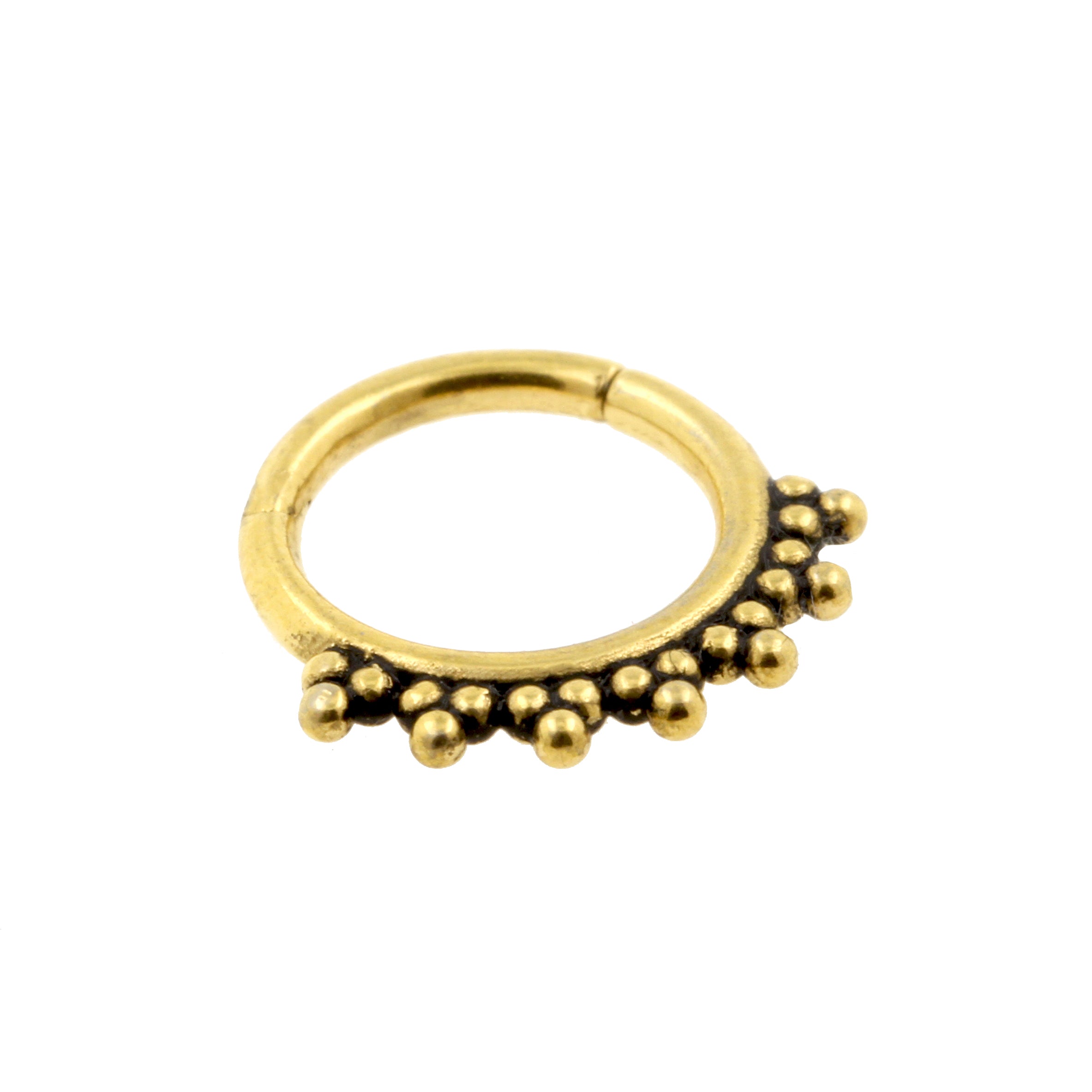 Chirurgisch Stalen Click Ring - Vintage Dots Goud