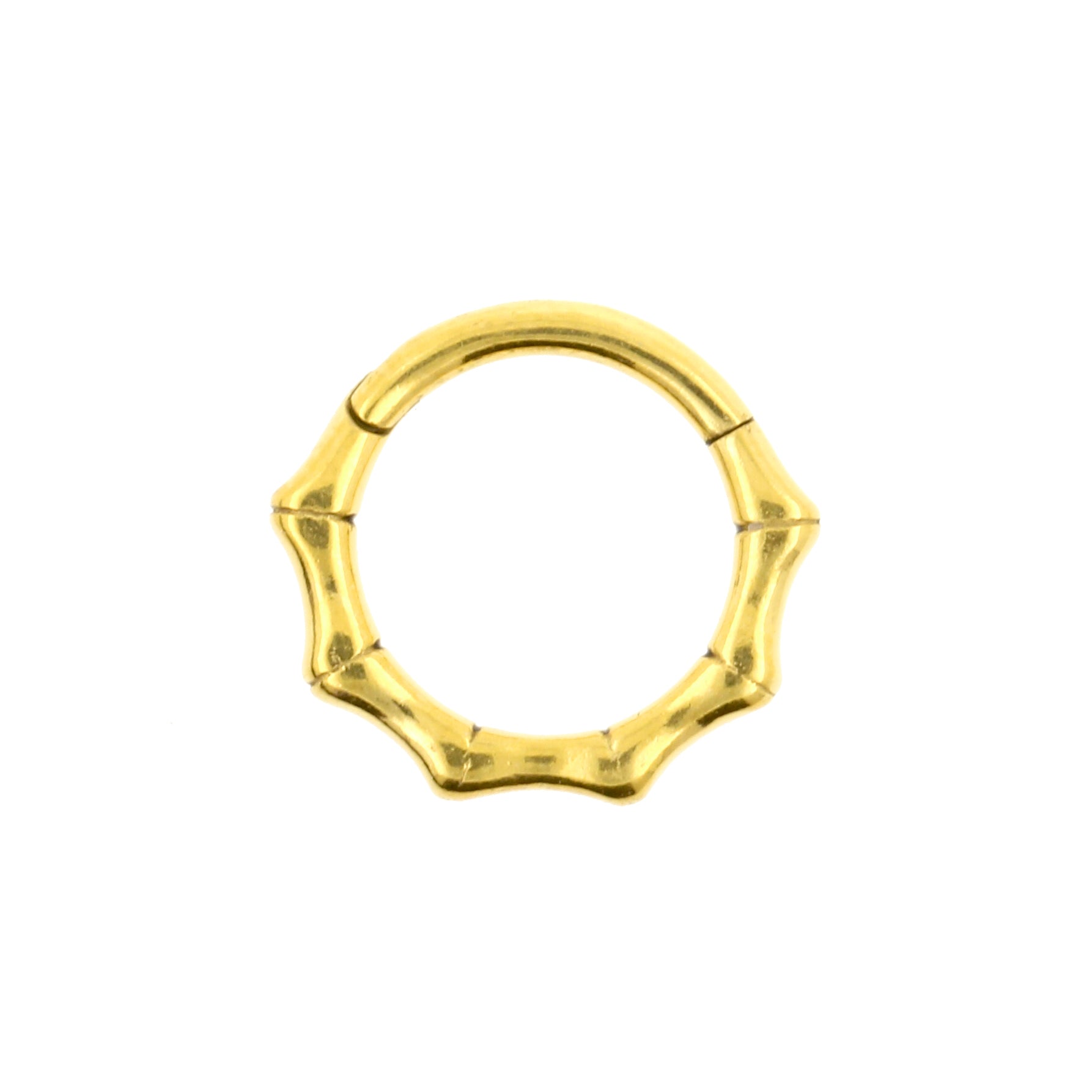 Chirurgisch Stalen Click Ring Bamboo Goud