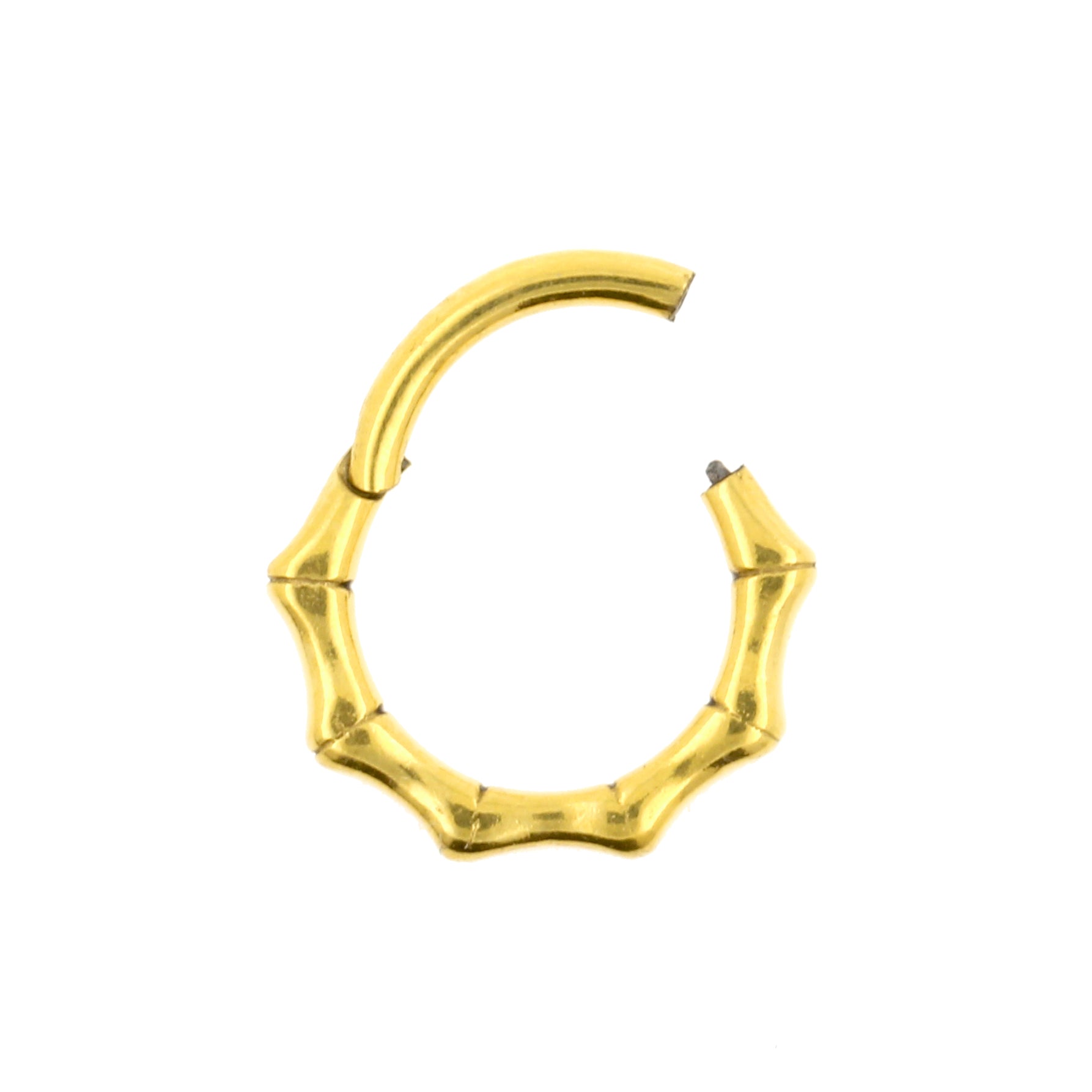 Chirurgisch Stalen Click Ring Bamboo Goud