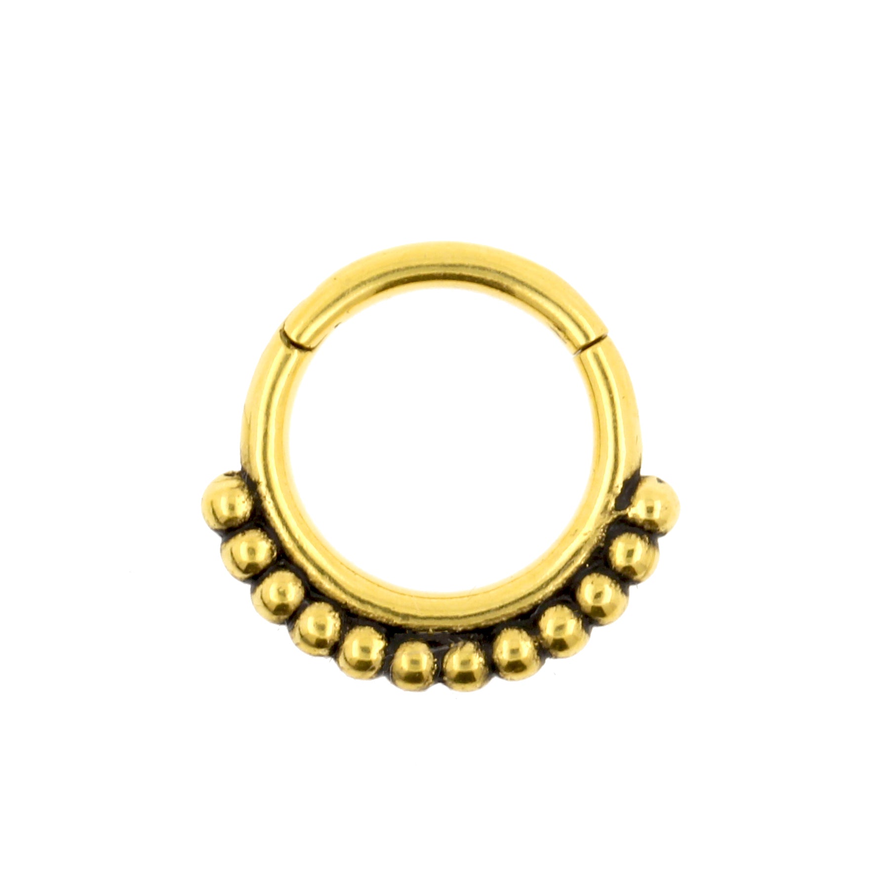 Chirurgisch Stalen Click Ring - Vintage Dots Goud