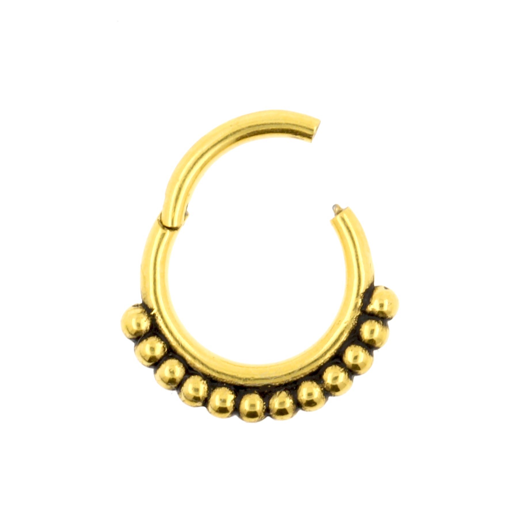 Chirurgisch Stalen Click Ring - Vintage Dots Goud