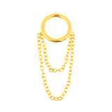 Chirurgisch Stalen Click Ring Met Ketting Goud