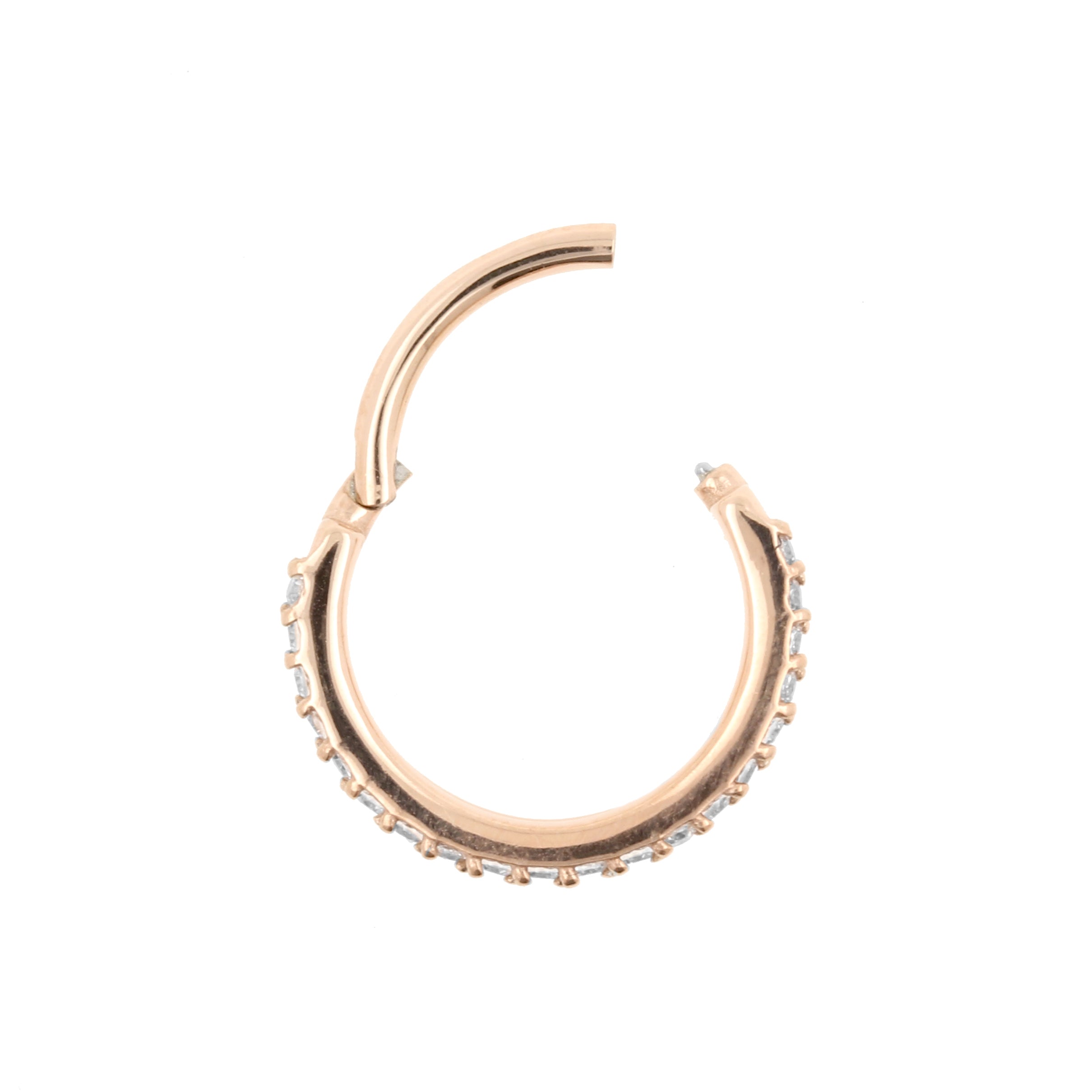 Surgical Steel Double Click Ring - Zirconia Rose Gold