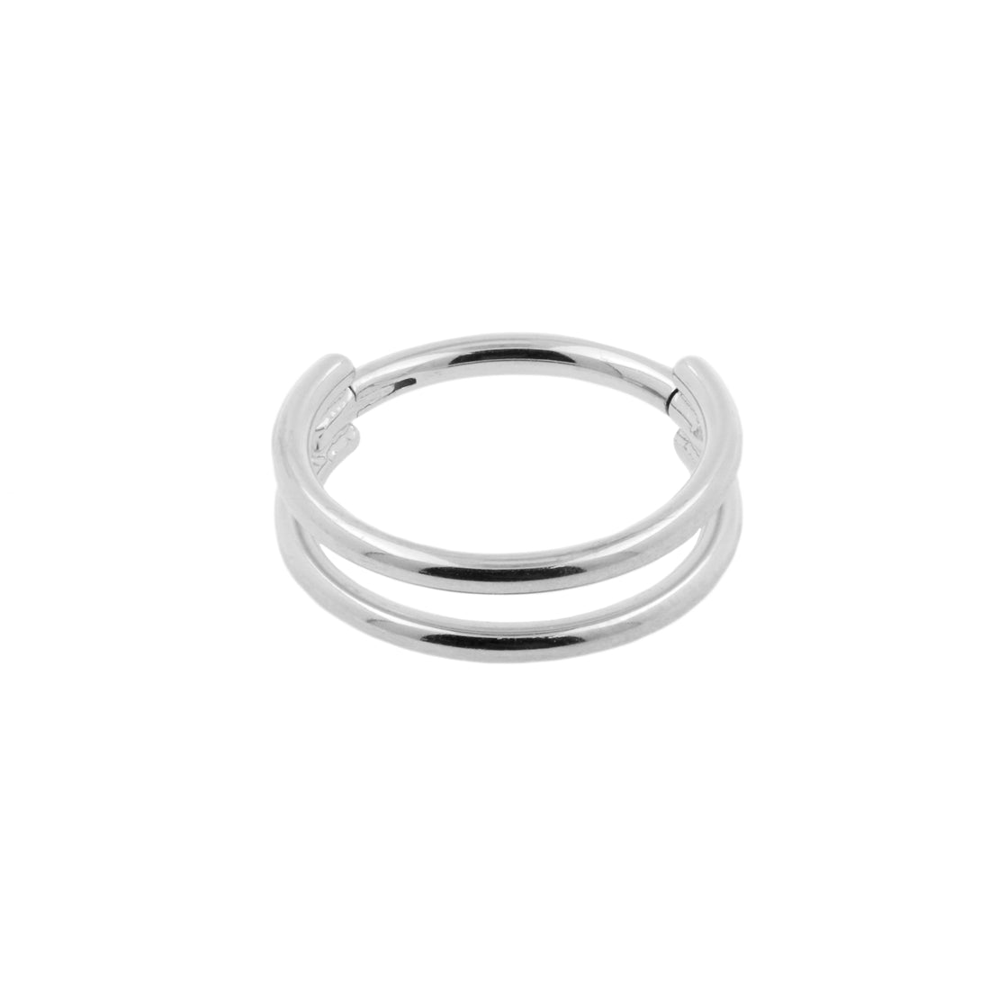 Titanium Double Click Ring Silver