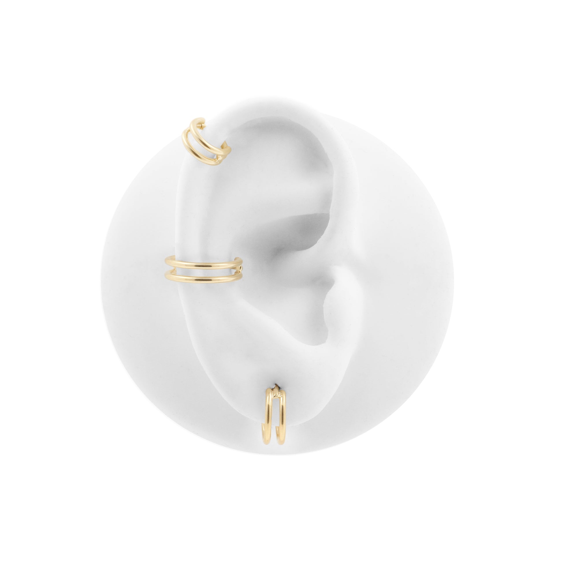 Titanium Dubbele Click Ring Goud