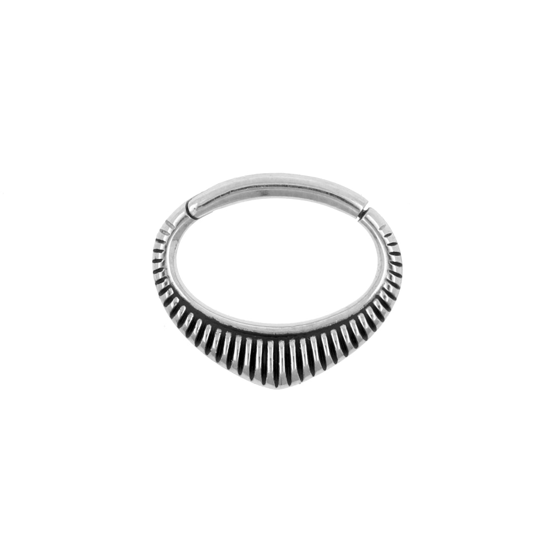 Chirurgisch Stalen Daith Clicker - Lined Teardrop Zilver