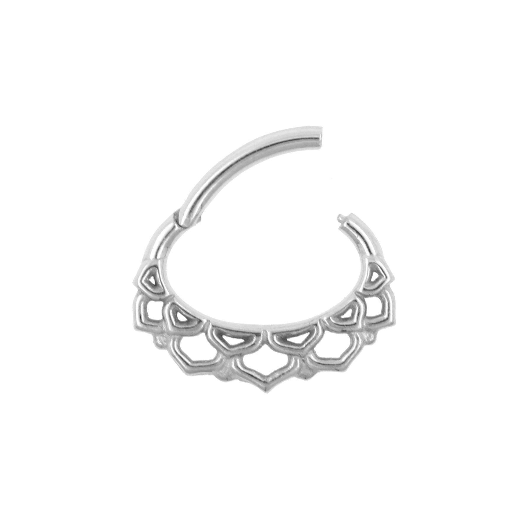 Chirurgisch Stalen Daith Clicker - Ornamental Lotus Zilver