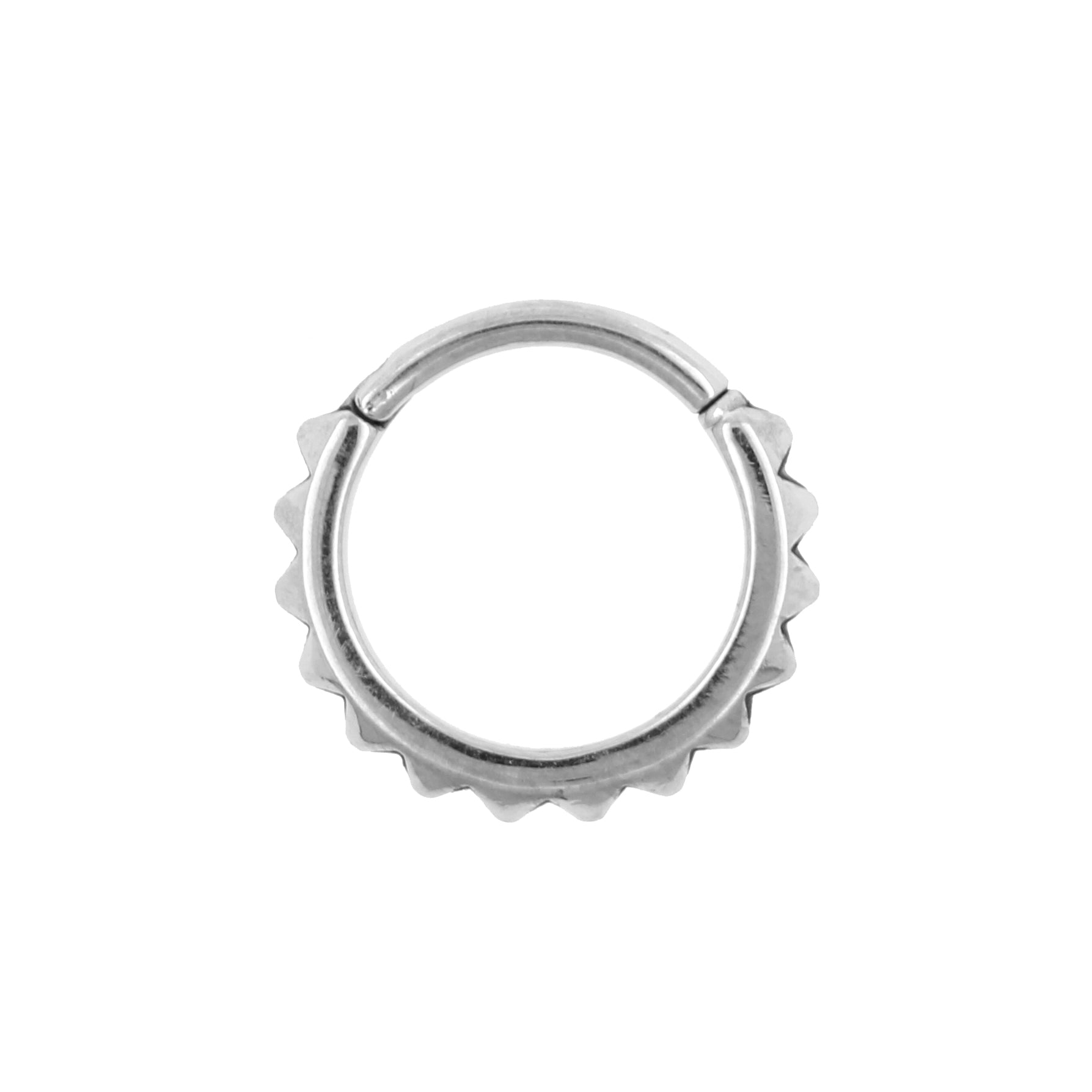 Surgical Steel Click Ring - Triangles Silver