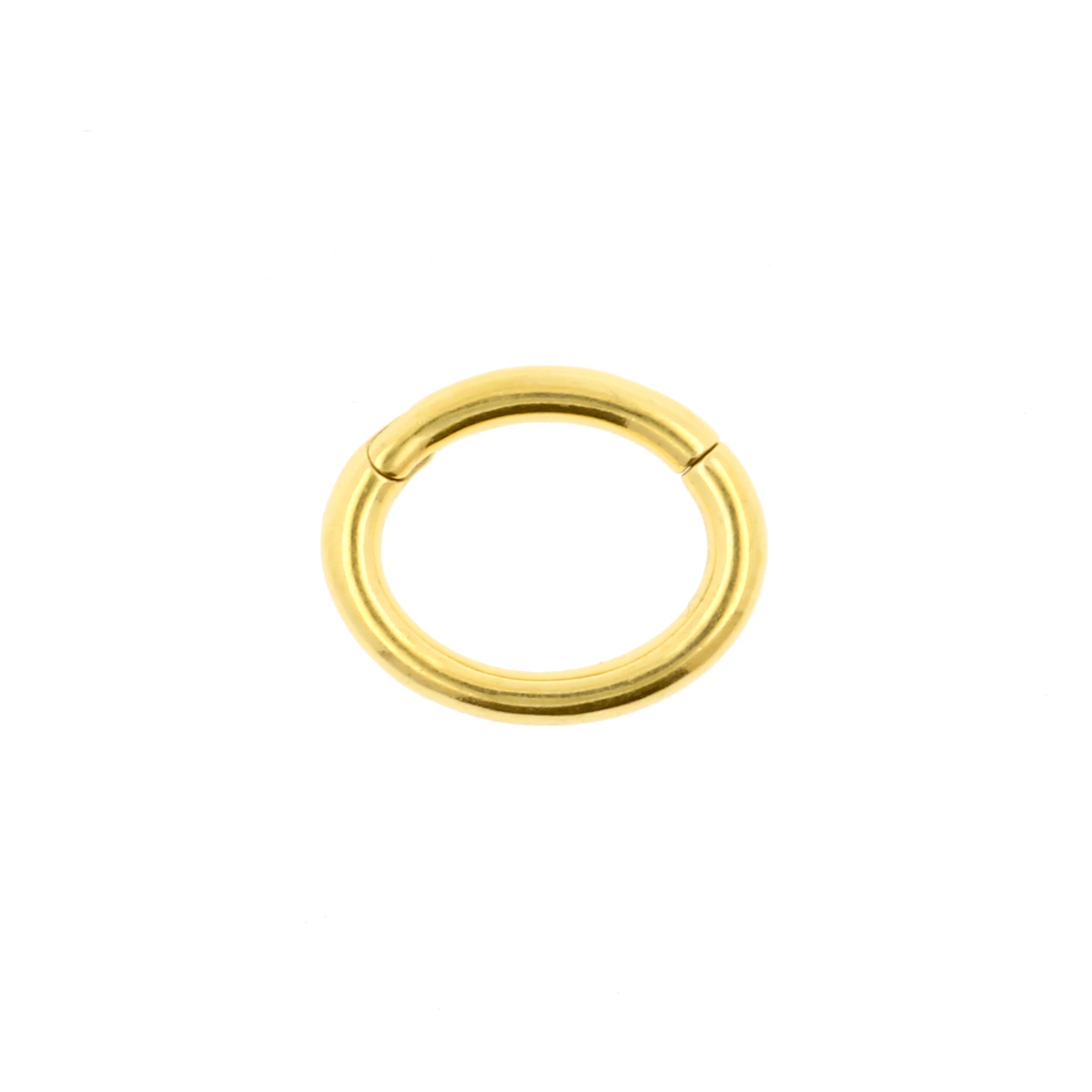 Surgical Steel Rook Piercing Oval Click Ring Gold