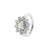 Nikkelvrij Stalen Rook Clicker - Zirconia Flower Crystal AB / Clear