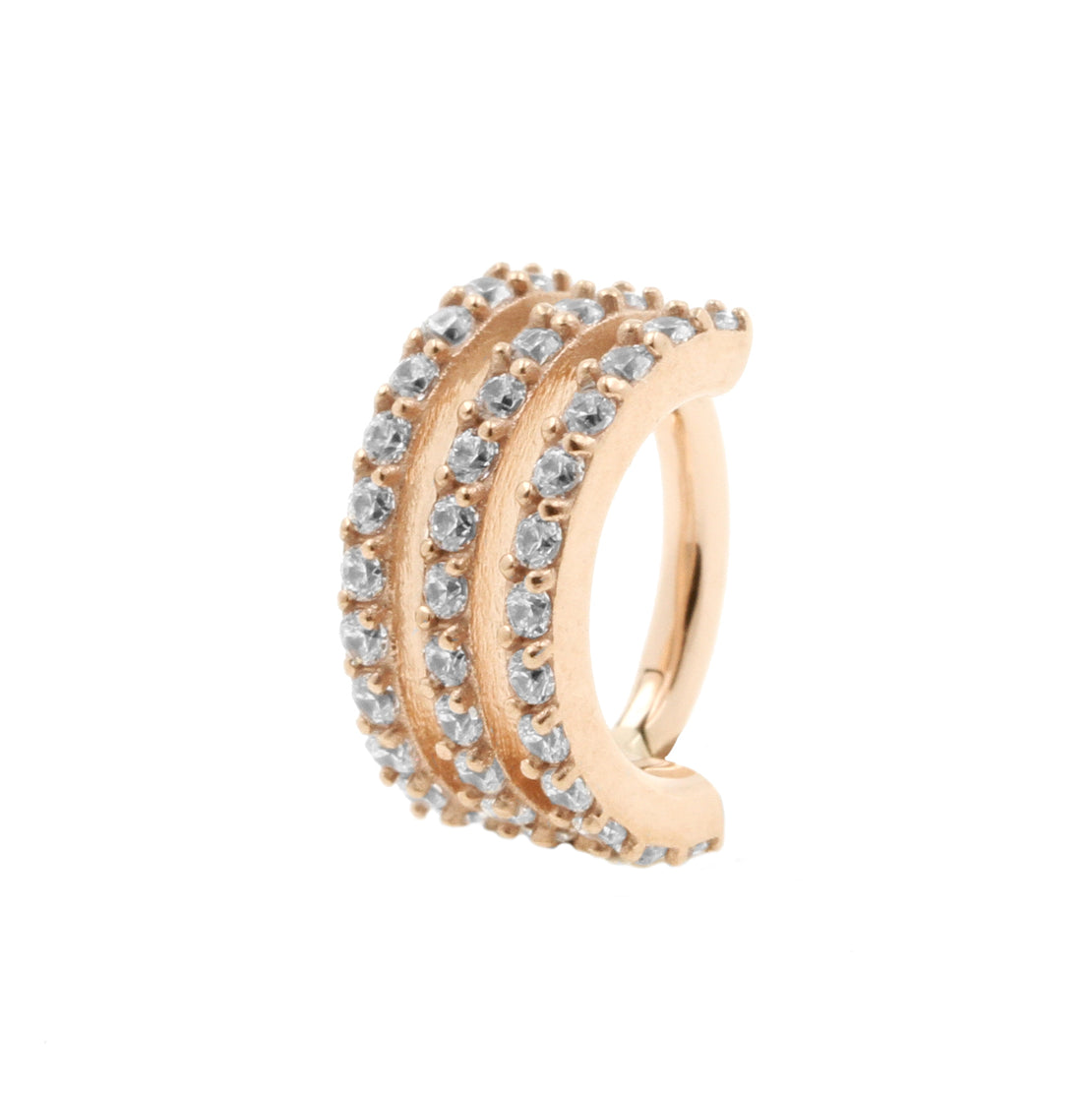 Nikkelvrij Stalen Rook Clicker - Triple Ring Rose Goud