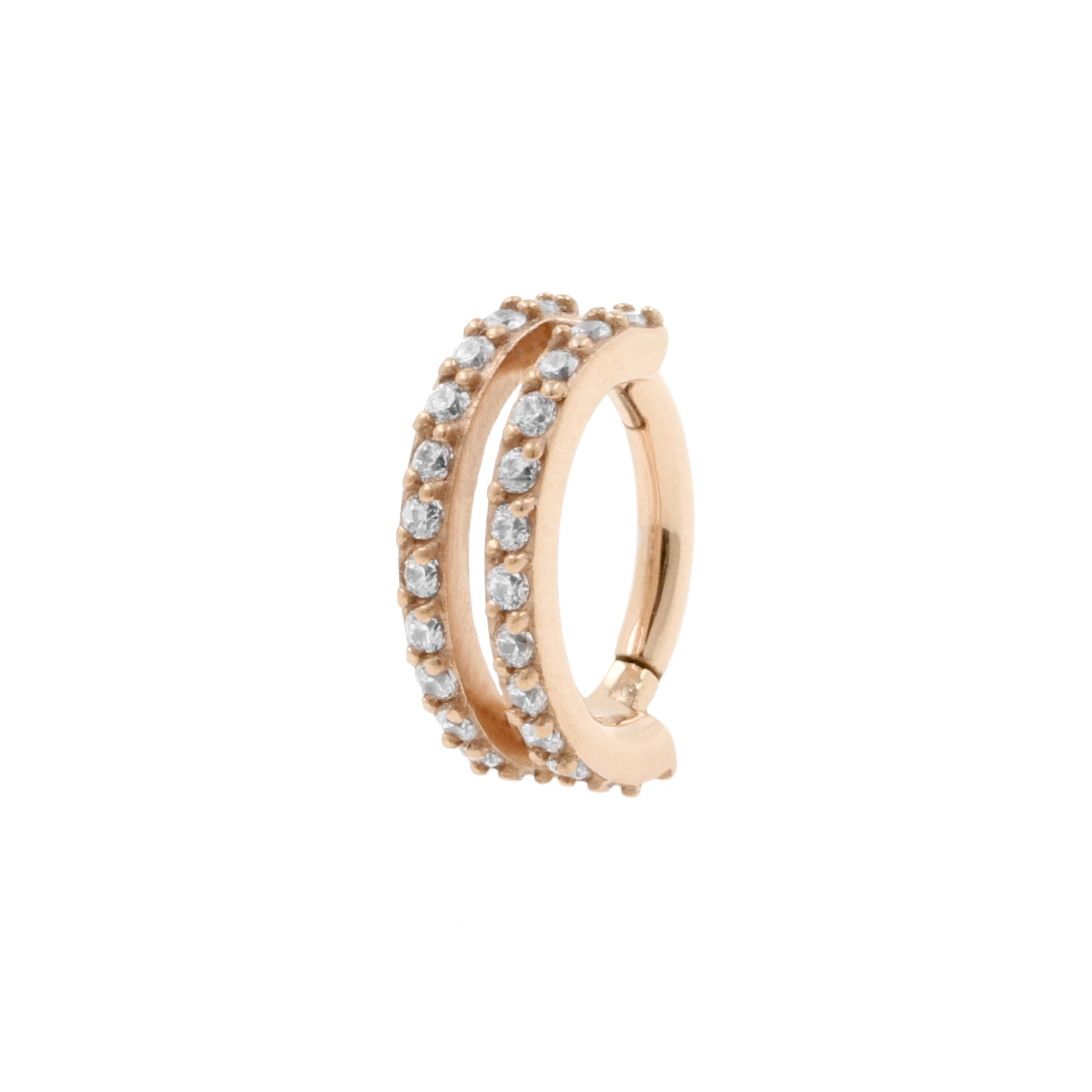 Nikkelvrij Staal Rook Clicker - Double Ring Rose Goud