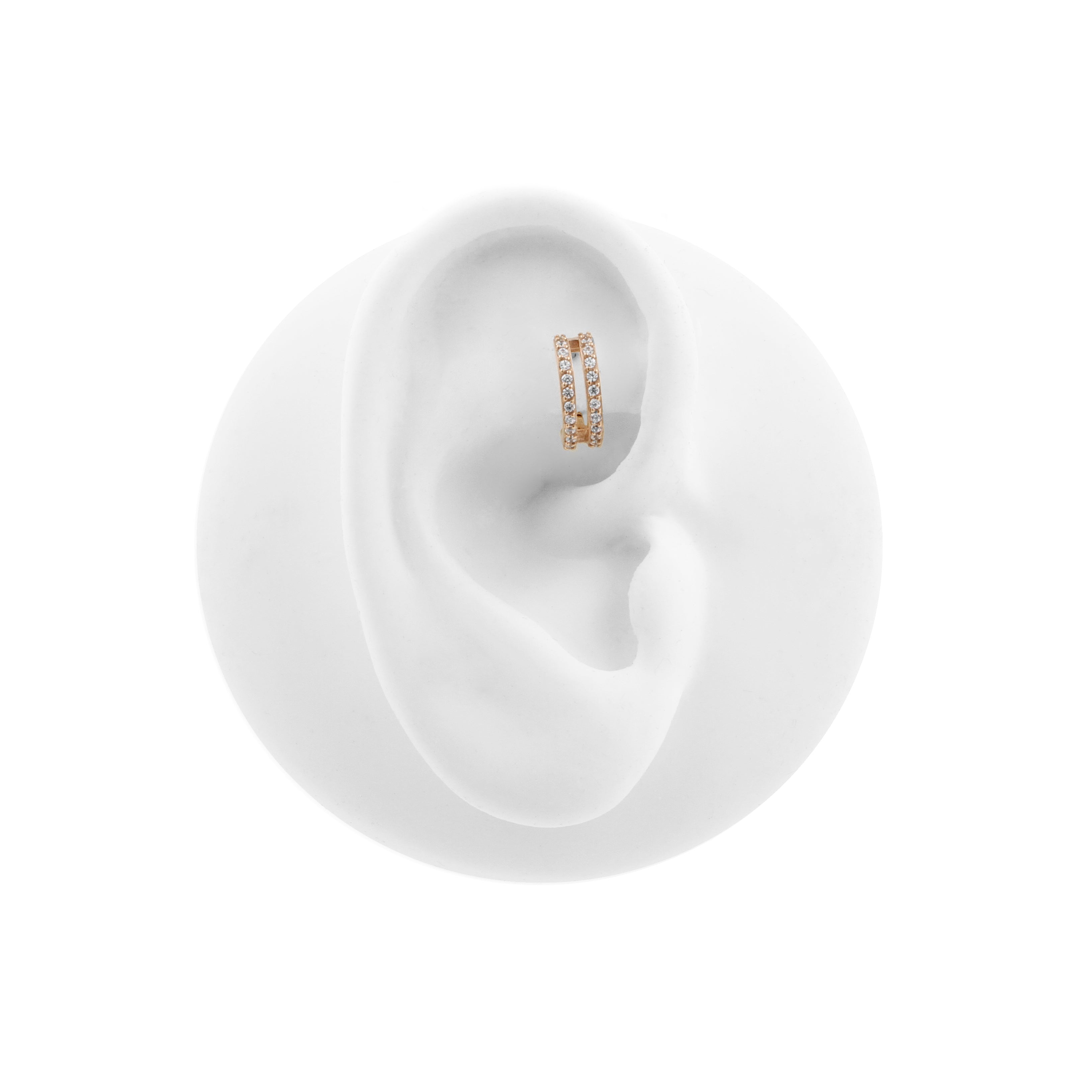 Nikkelvrij Staal Rook Clicker - Double Ring Rose Goud