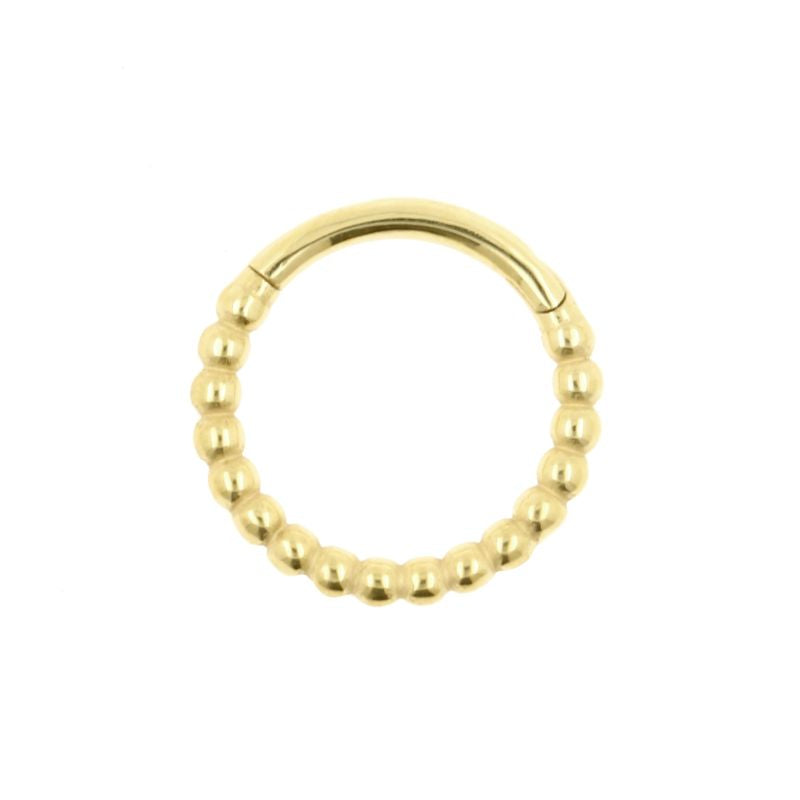 Nikkelvrij Stalen Click Ring - Dots Goud