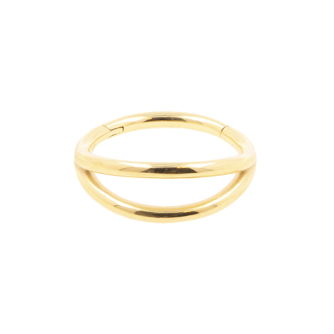 Nikkelvrij Stalen Click Ring - Double Hoop Goud