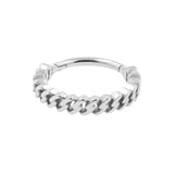 Nickel-Free Stainless Steel Click Ring - Chain Silver
