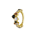 Nickel-Free Stainless Steel Click Ring - Zirconia Festive Gold