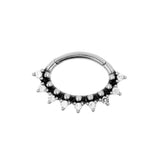 Chirurgisch Stalen Daith Clicker - Zirkonia Vintage Dots Zilver