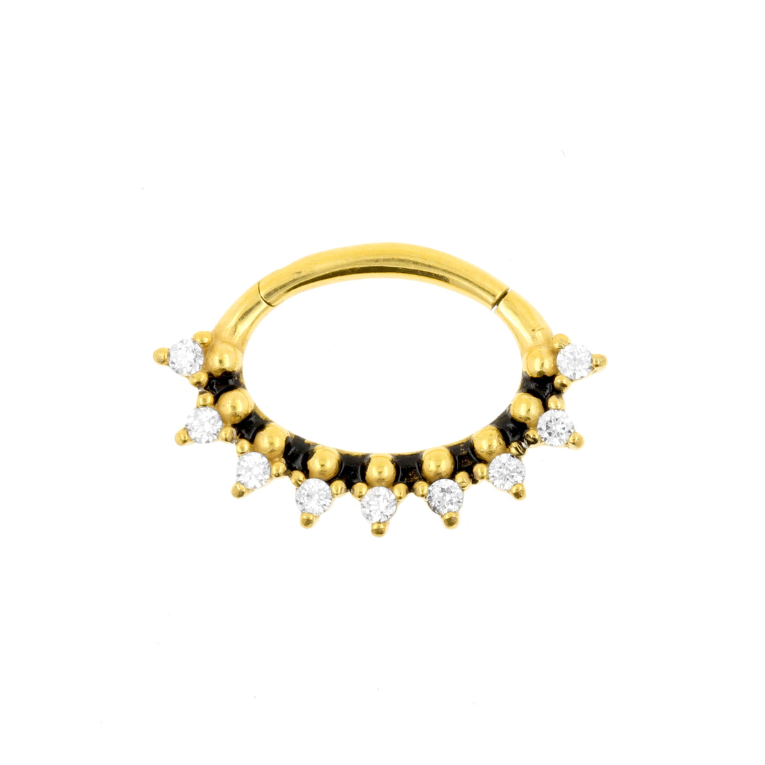 Chirurgisch Stalen Daith Clicker - Zirkonia Vintage Dots Goud