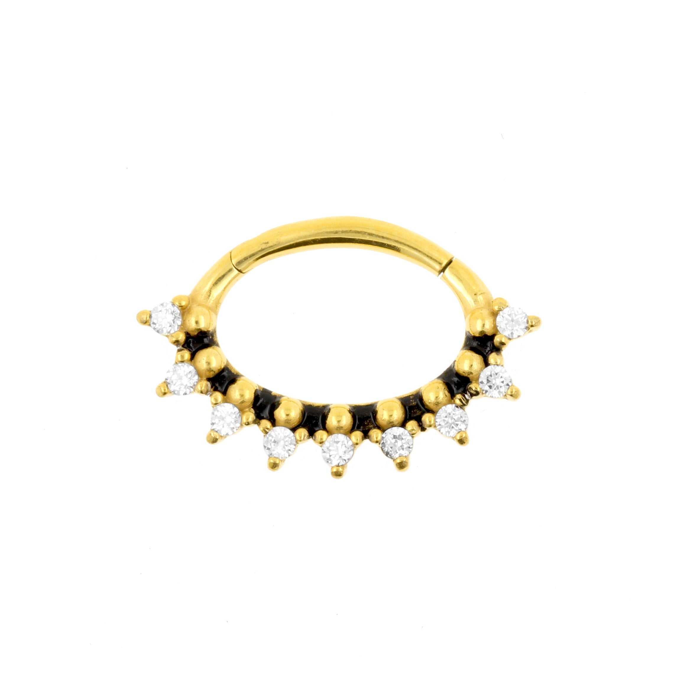 Chirurgisch Stalen Daith Clicker - Zirkonia Vintage Dots Goud