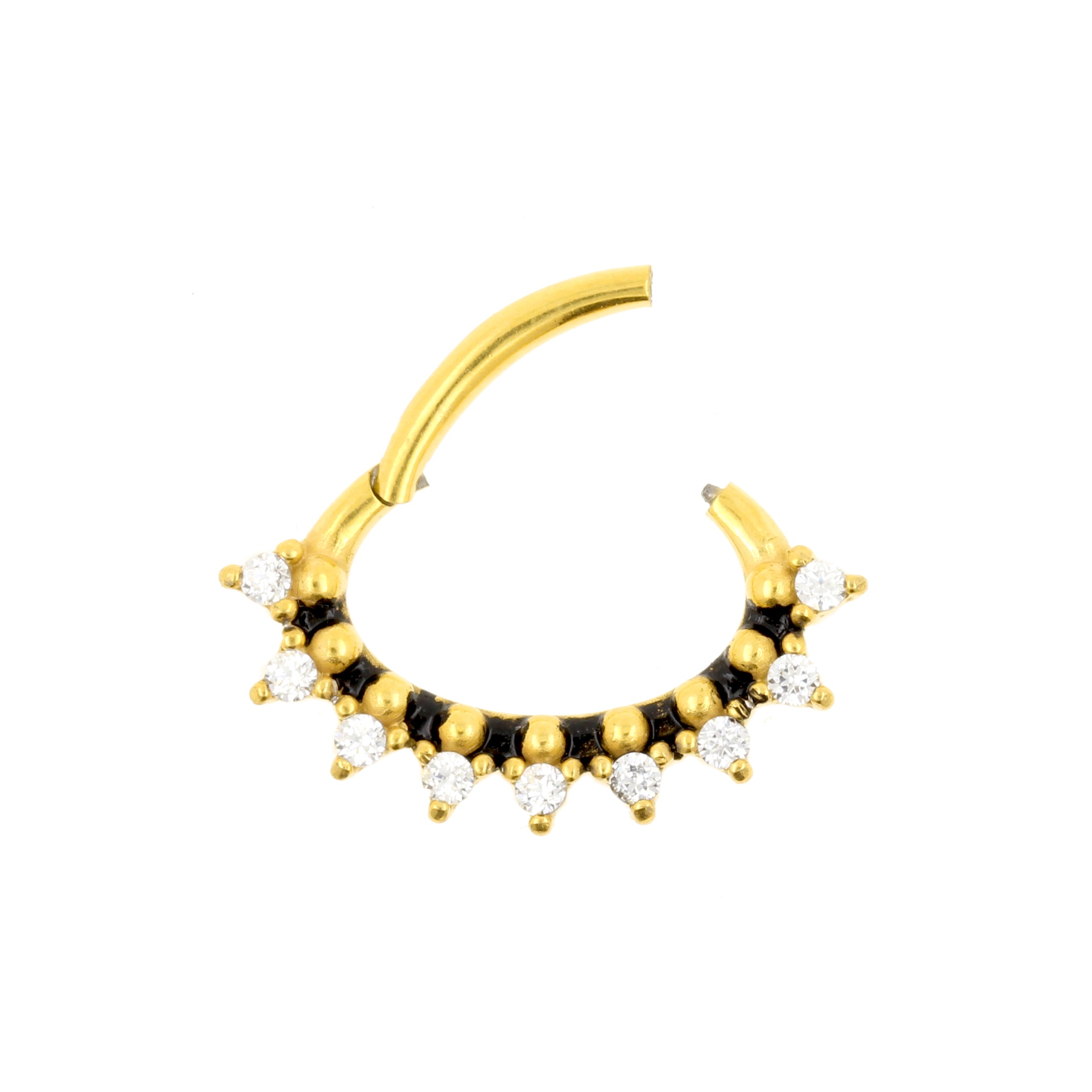 Chirurgisch Stalen Daith Clicker - Zirkonia Vintage Dots Goud