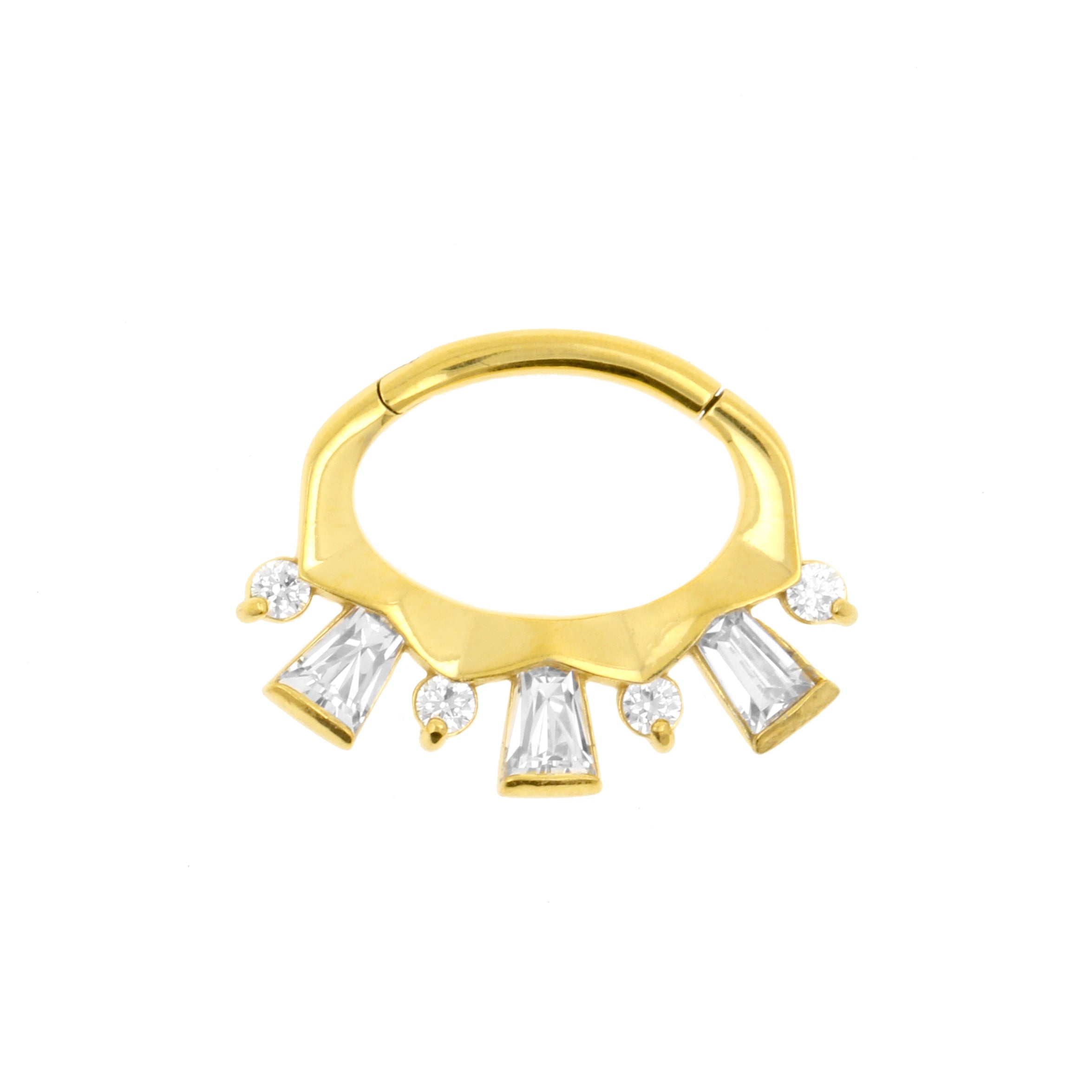 Chirurgisch Stalen Daith Clicker - Rectangle Crown Goud