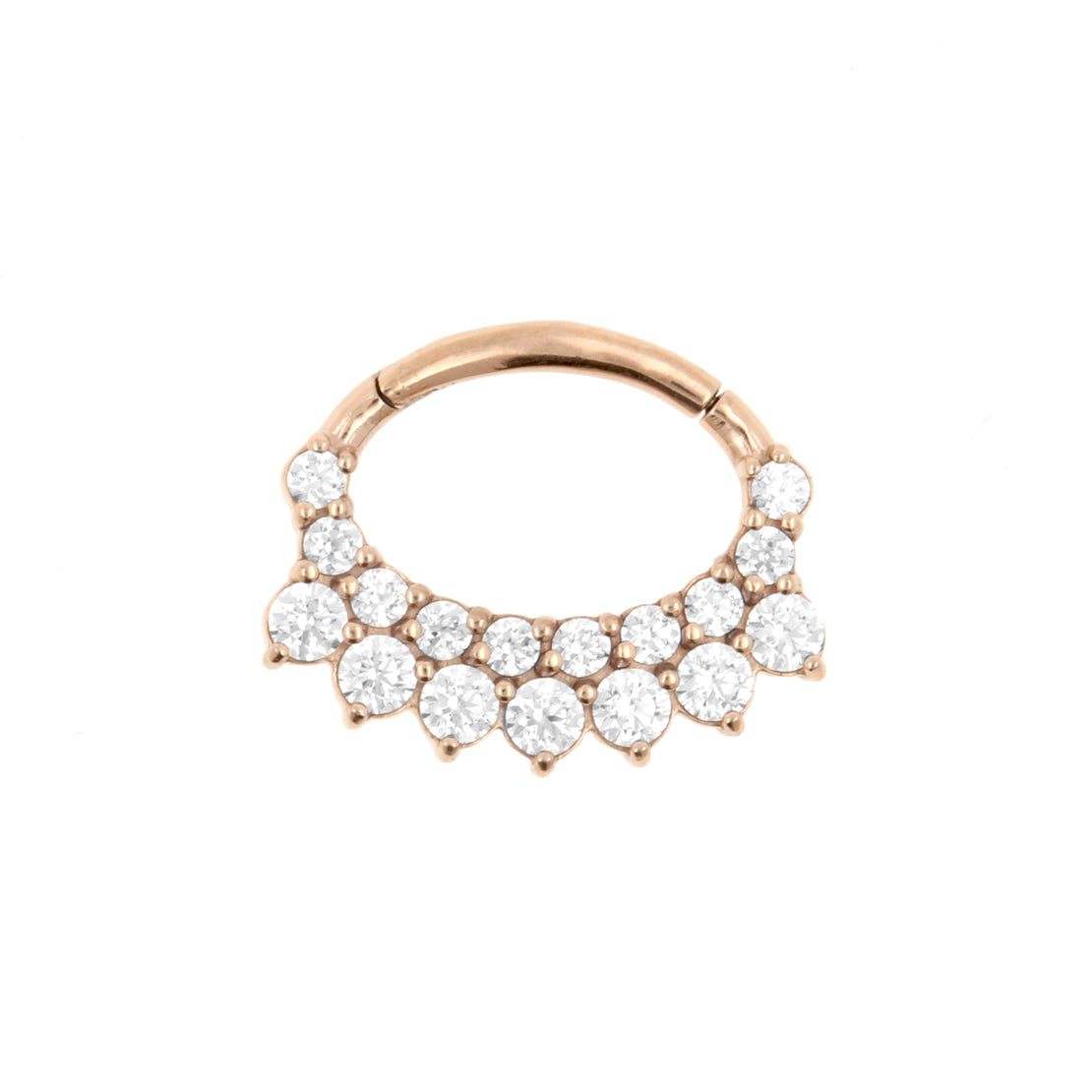 Chirurgisch Stalen Daith Clicker - Zirkonia Crown Rose Goud