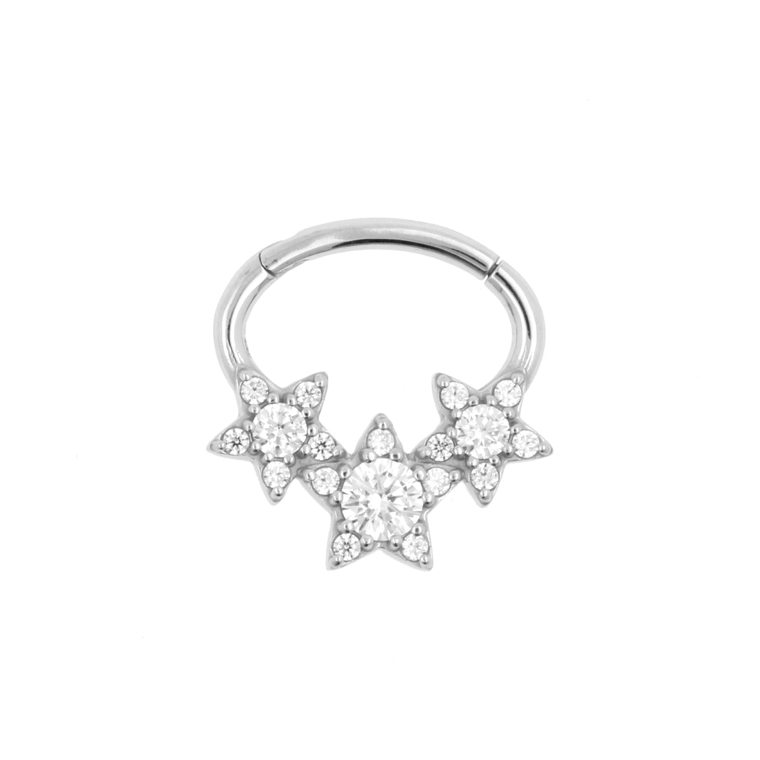 Nikkelvrij Stalen Daith Clicker - Stars Clear