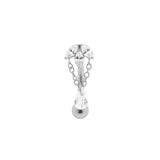Chirurgisch Stalen Navelpiercing Triple Zirkonia Zilver