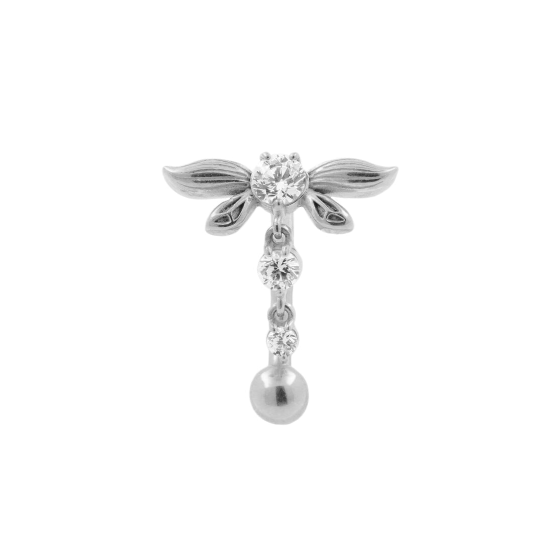 Chirurgisch Stalen Navelpiercing Zirkonia Hanger Zilver