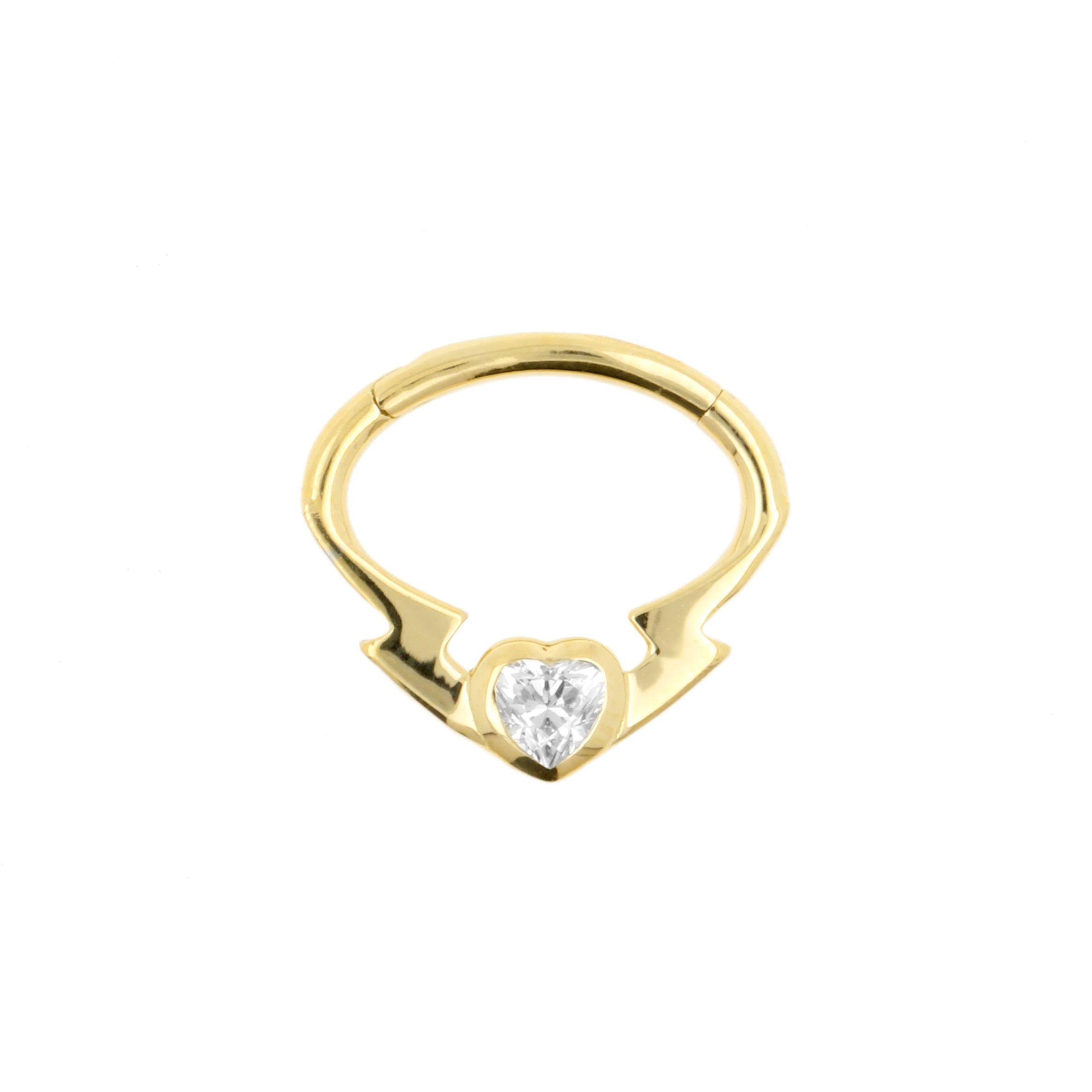 18 Karaats Gouden Daith Clicker - Heart