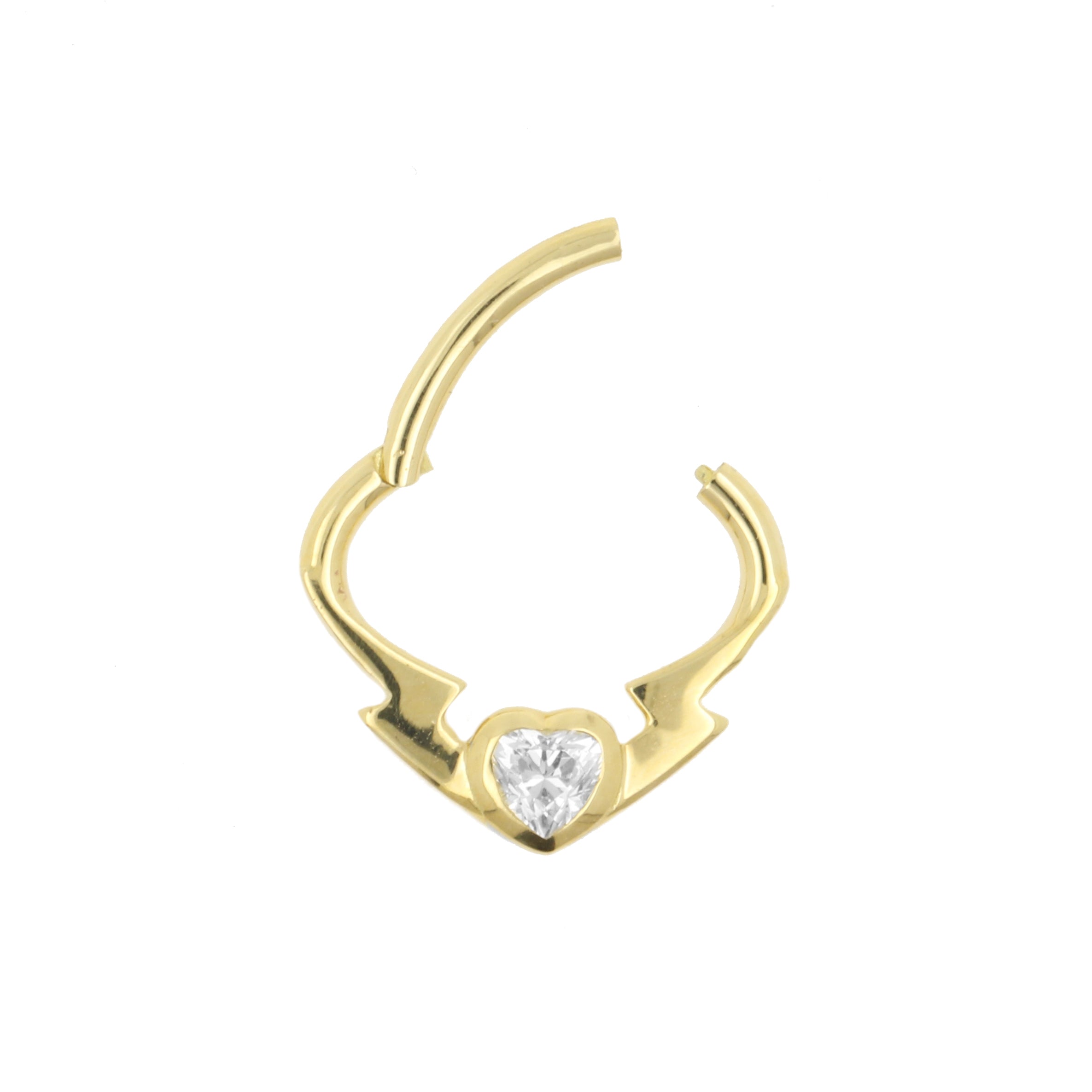 18 Karaats Gouden Daith Clicker - Heart