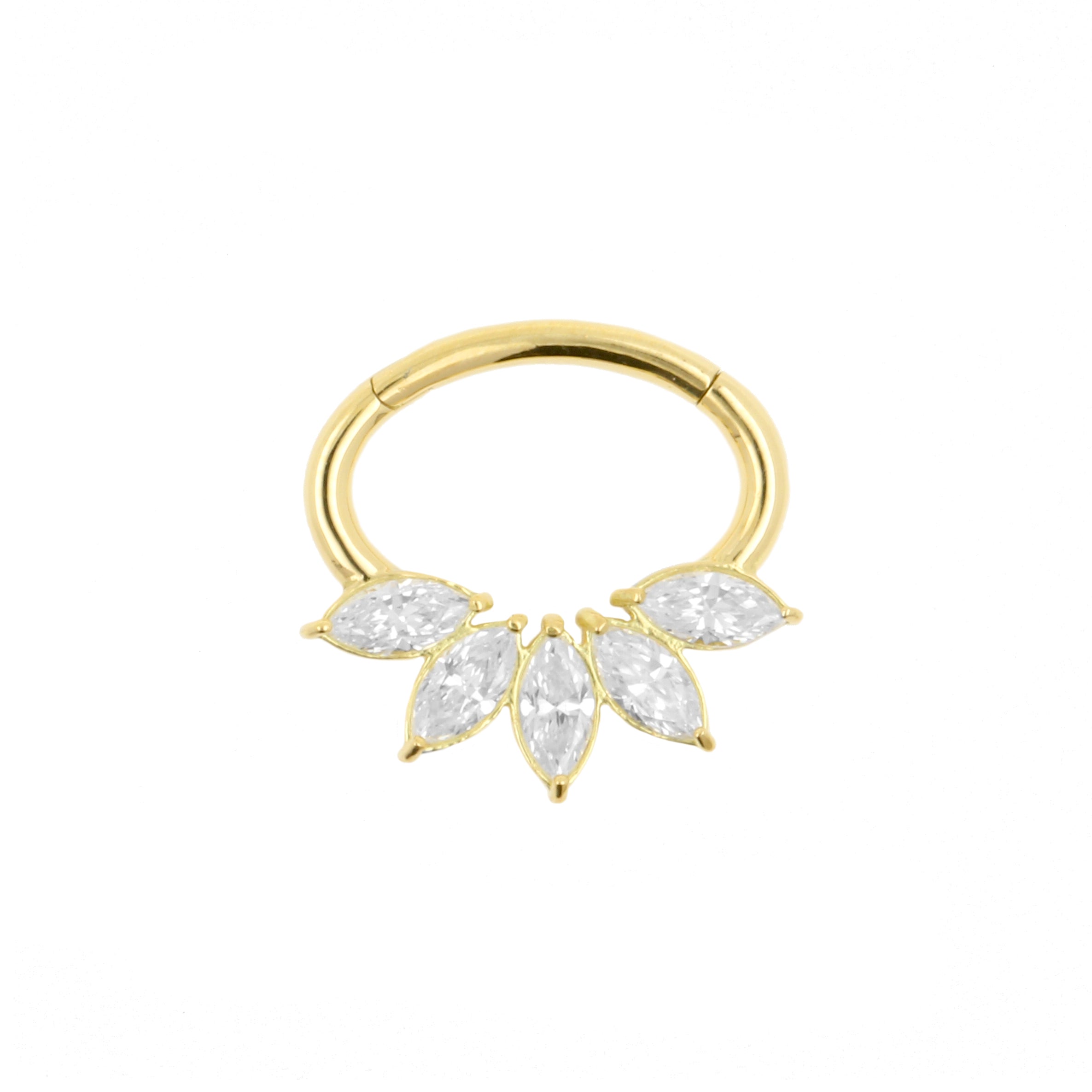 18 Karaats Gouden Daith Clicker - Marquise Flower