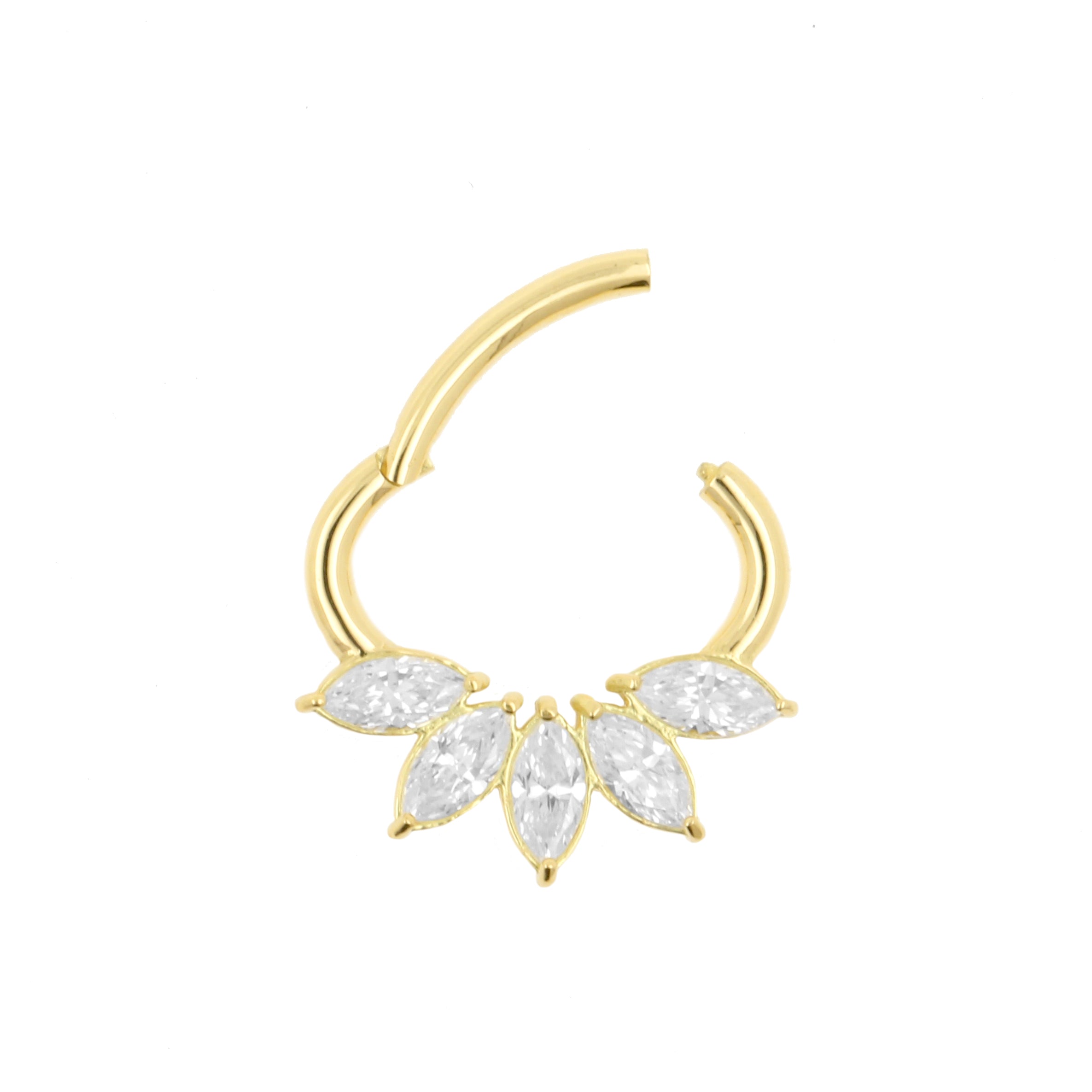 18 Karaats Gouden Daith Clicker - Marquise Flower