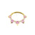 18 Karat Gold Septum Clicker with Diamond & Pink Sapphire