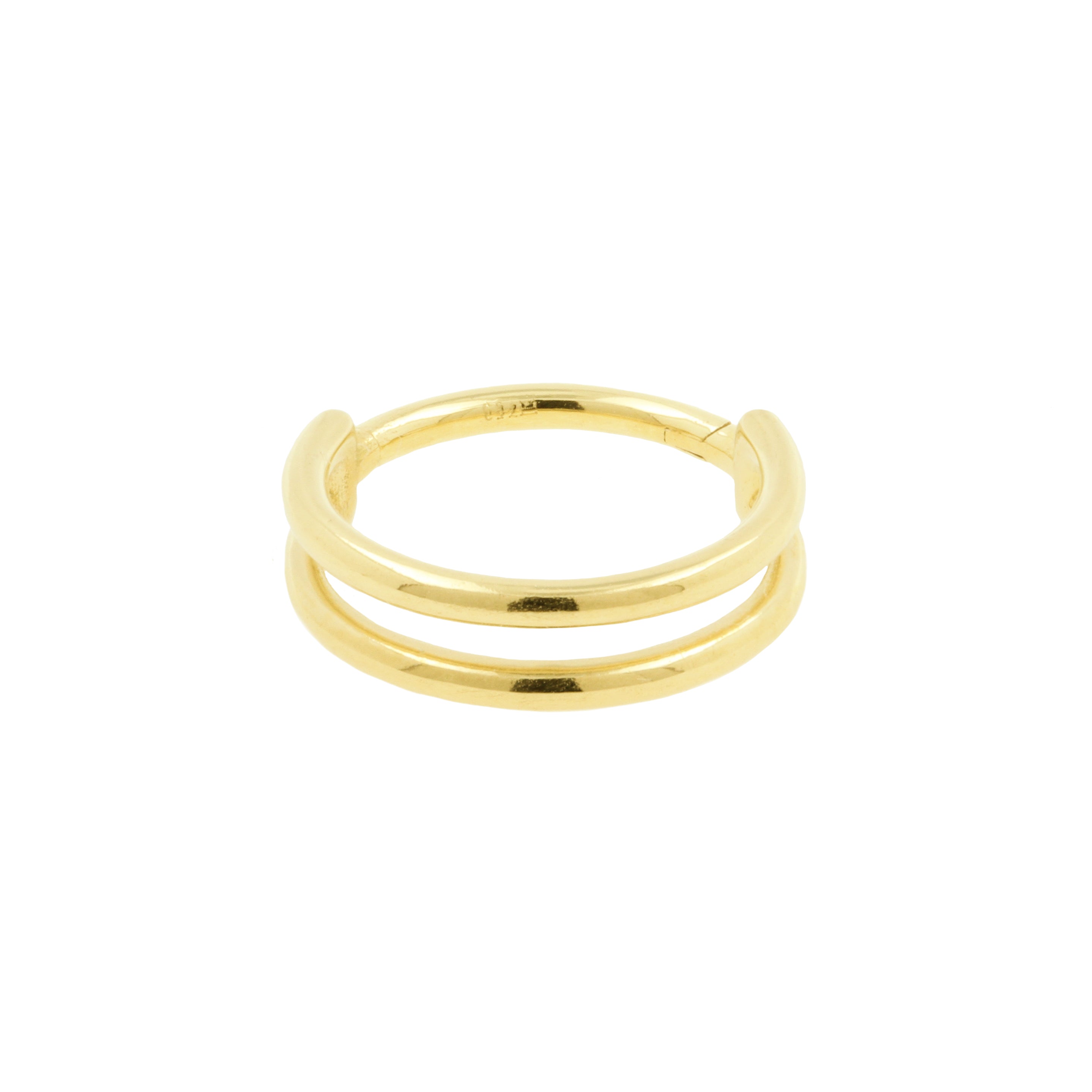 18 Karat Gold Double Row Click Ring