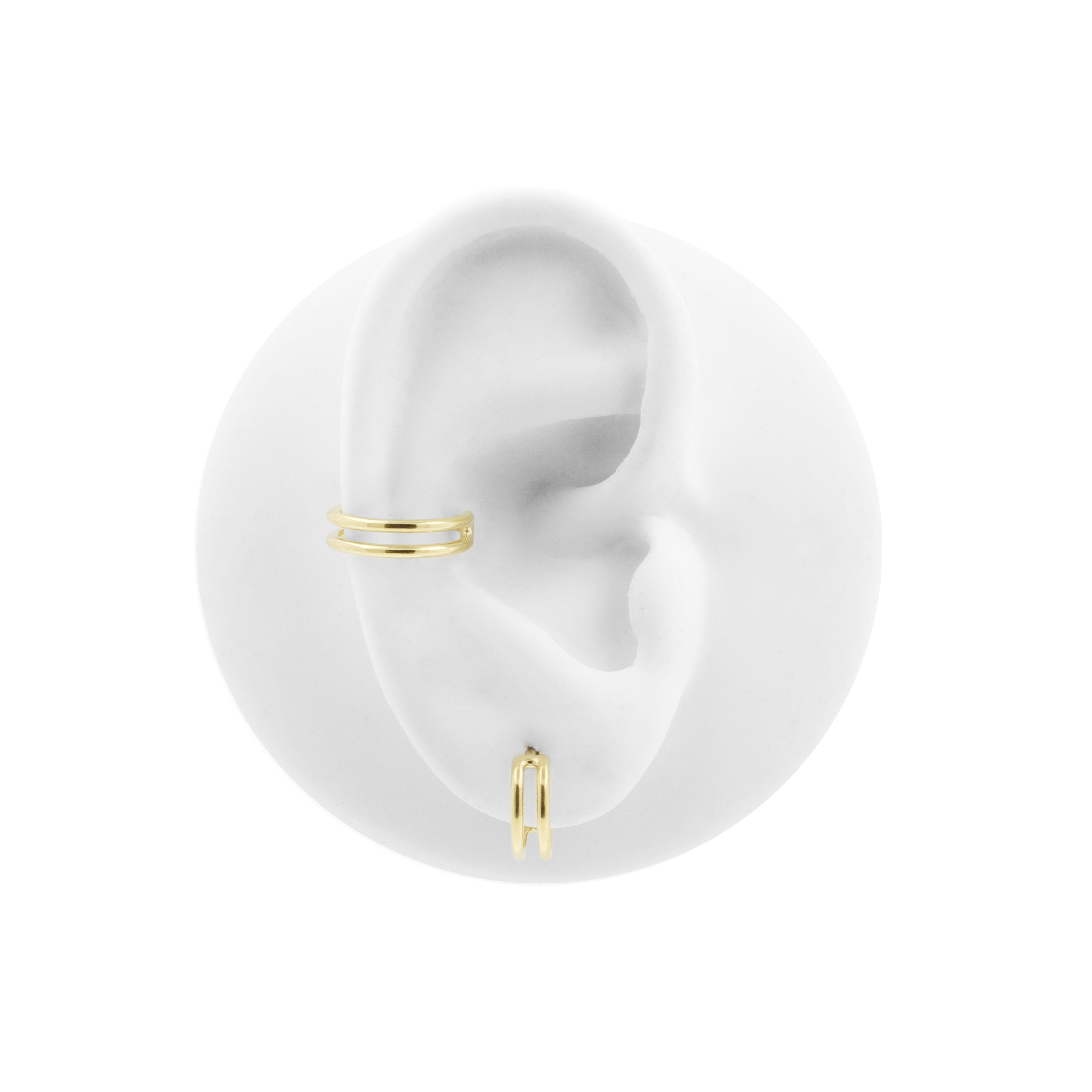 18 Karat Gold Double Row Click Ring