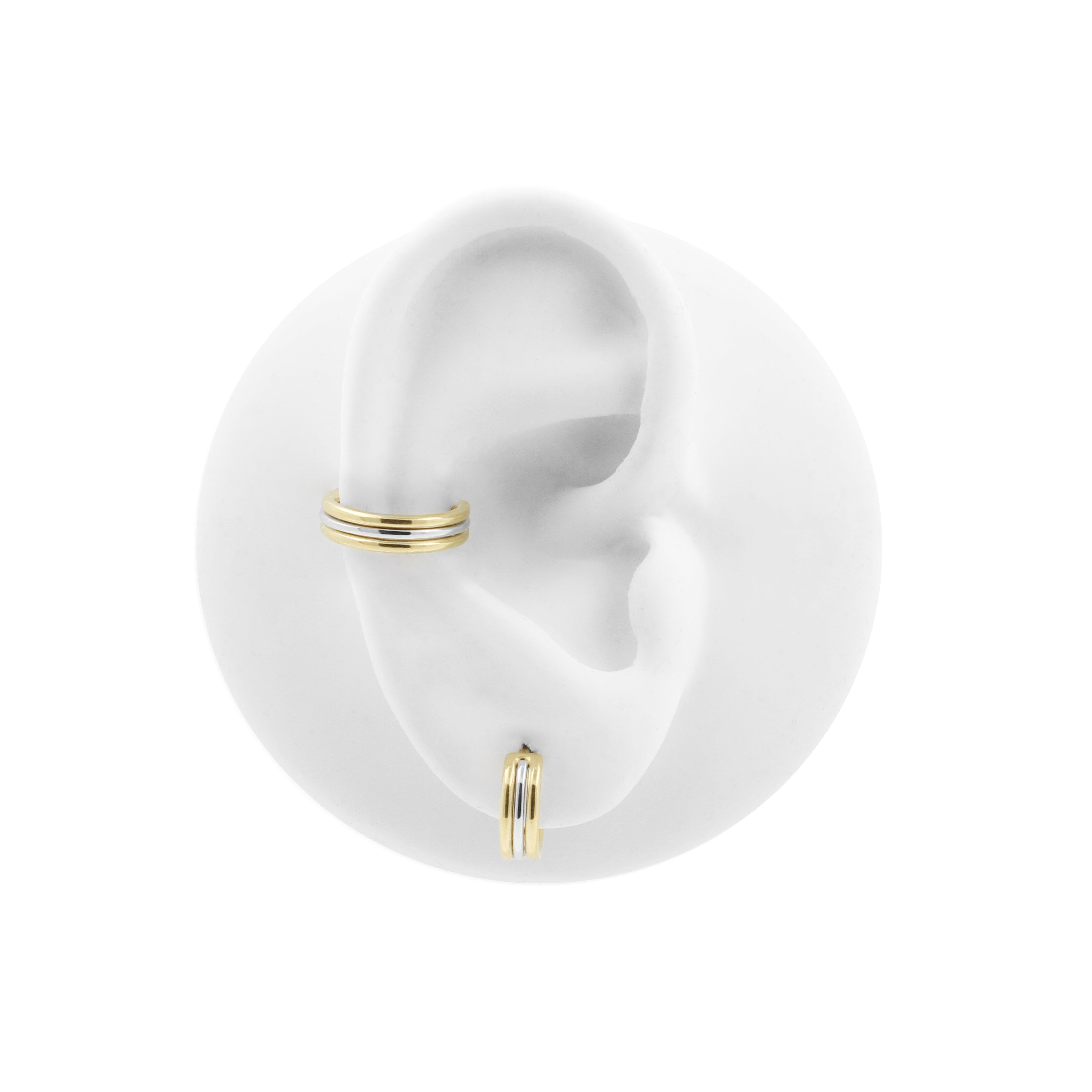 18 Karat Gold Triple Row Click Ring