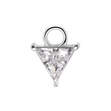 Nikkelvrij Staal Click Ring Bedel - Zirkonia Triangle Zilver