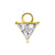 Nickel-Free Stainless Steel Click Ring Charm - Zirconia Triangle Gold