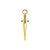 Nickel-Free Stainless Steel Click Ring Charm - Dagger Gold