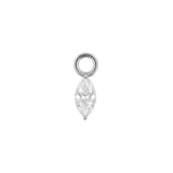 Nikkelvrij Stalen Click Ring Bedel - Zirkonia Marquise Zilver