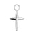 Nickel-Free Stainless Steel Click Ring Charm - Cross Silver