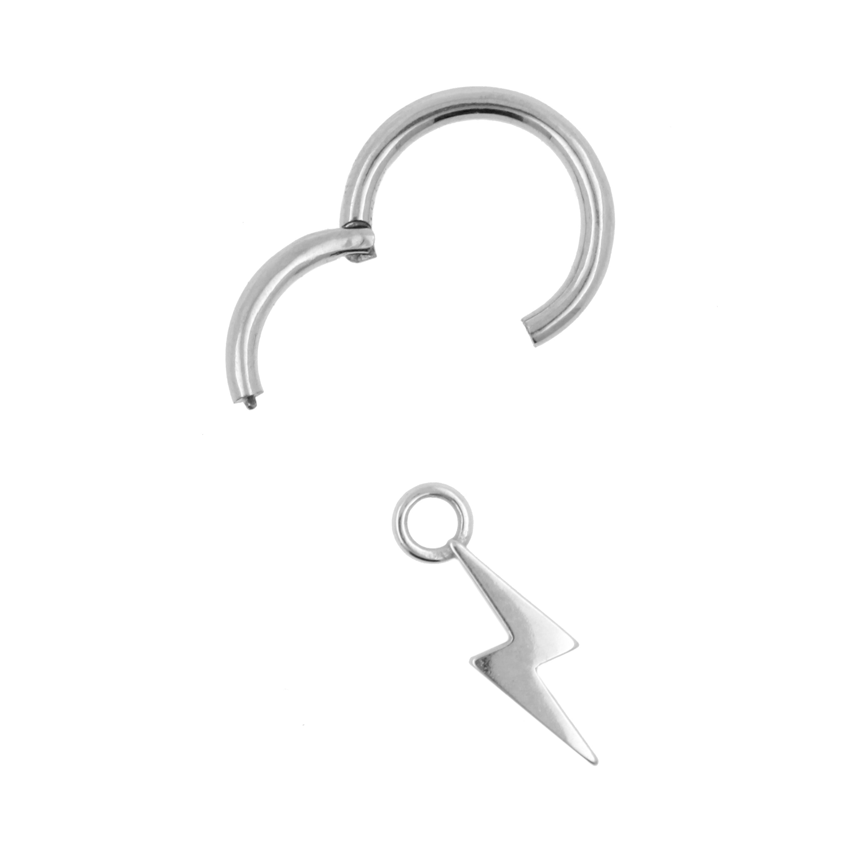 Nickel-Free Steel Click Ring Charm - Flash Silver