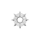 Nikkelvrij Stalen Click Ring Bedel - Zirkonia Wheel Zilver