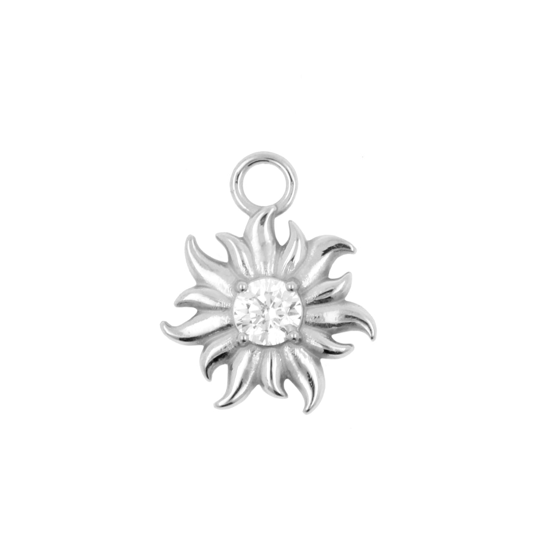 Nikkelvrij Stalen Click Ring Bedel - Alpine Flower Zilver