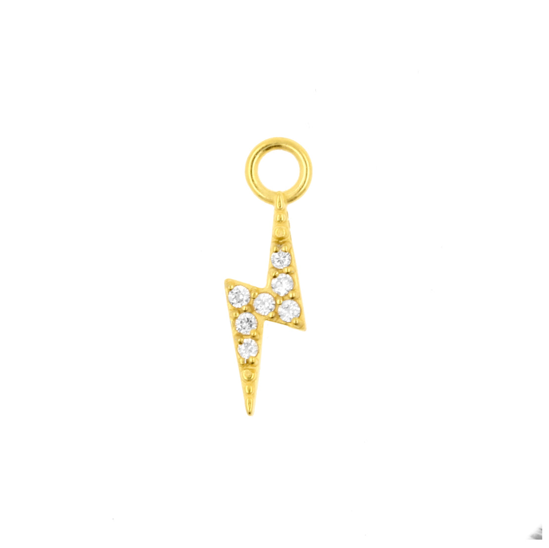 Nikkelvrij Stalen Click Ring Bedel - Zirkonia Flash Right Goud