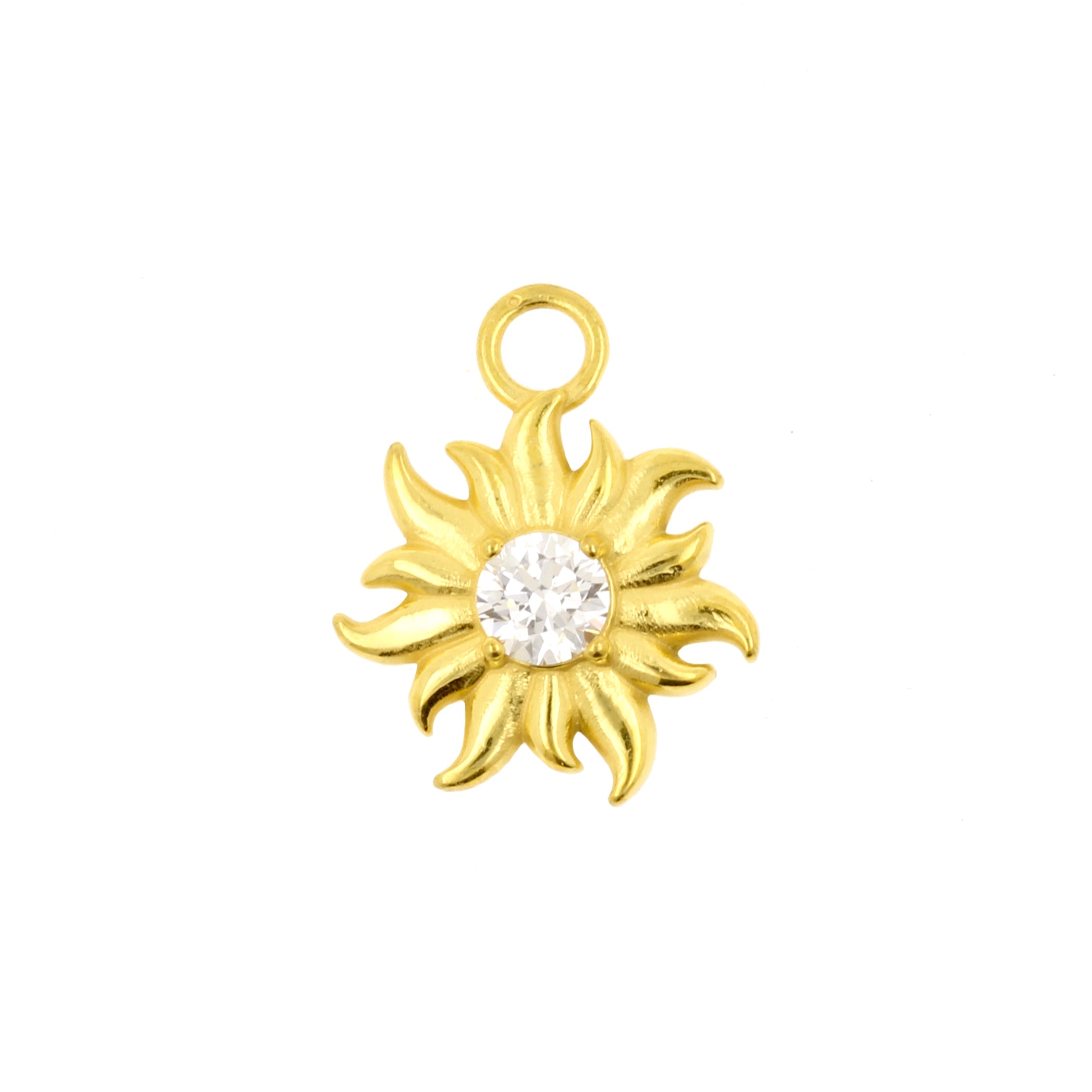 Nikkelvrij Stalen Click Ring Bedel - Alpine Flower Goud